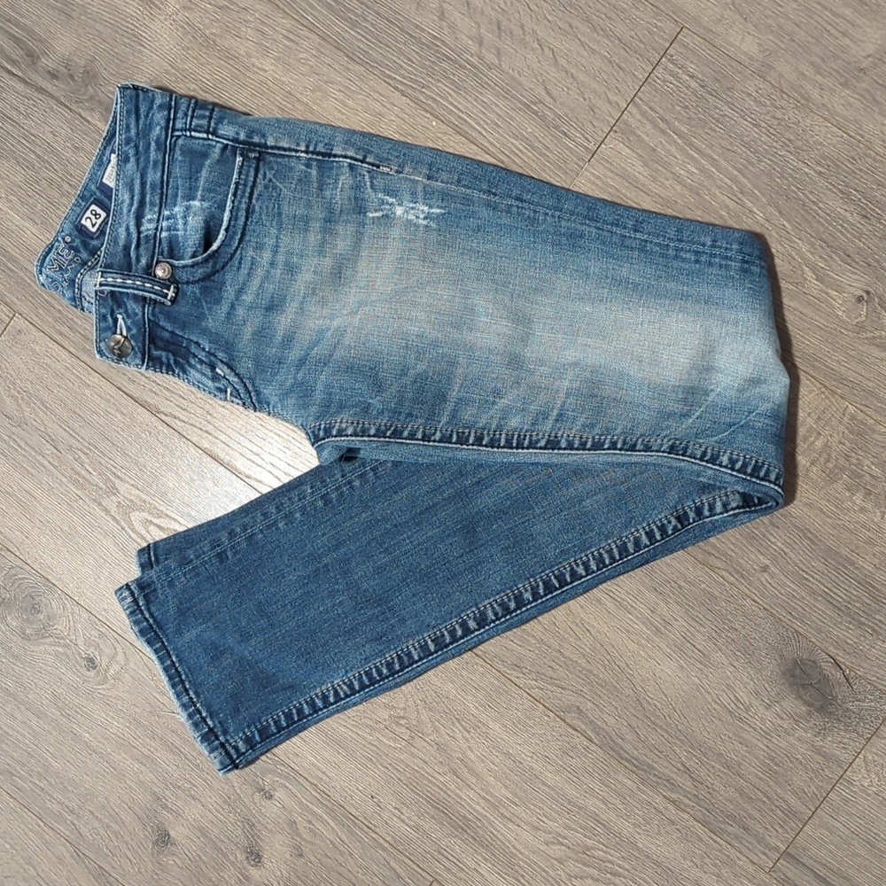 Miss Me distressed embellished straight leg jeans